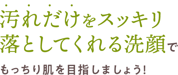 汚れだけをスッキリ落としてくれる洗顔でもっちり肌を目指しましょう!